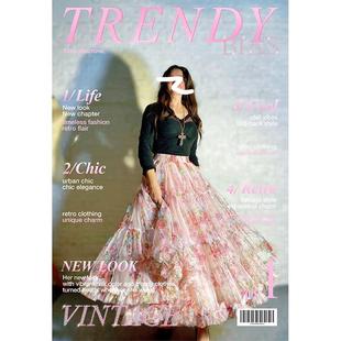 简爱花园 印花纱裙高腰显瘦A字蓬蓬裙长裙仙女裙JA351 2025新款