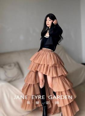 简爱花园◆重工款前短后长设计网纱蓬蓬裙层层蛋糕裙长裙JA341