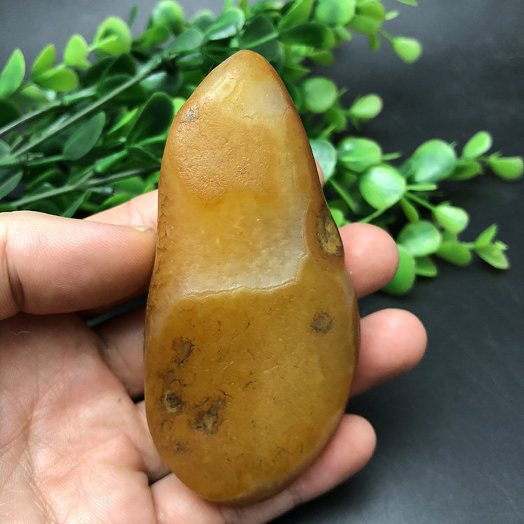 马达加斯加花纹籽料天然冰彩玛瑙马料原石石头手把件收藏奇石2404