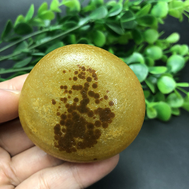 《蛙卵》马达加斯加花纹籽料天然冰彩玛瑙马料原石石头手把件收藏