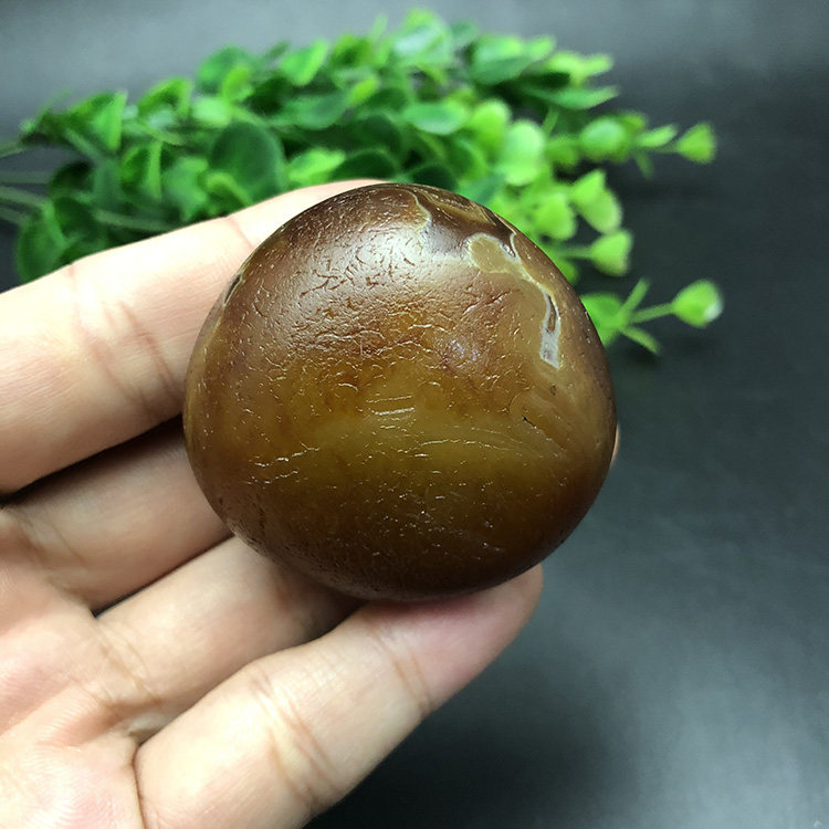 马达加斯加冰彩玛瑙籽料花纹象形原石石头手把件收藏奇石天然2100