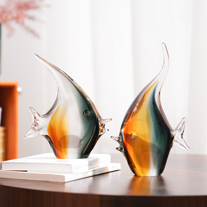 招财鱼装饰品热带鱼琉璃摆件简约客厅样板房玄关电视柜摆设工艺品,家居饰品,装饰摆件,淘宝优惠券,粉丝福利购,淘宝优惠卷