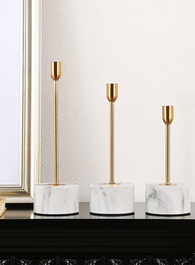 新中式金属烛台摆件简约现代客厅