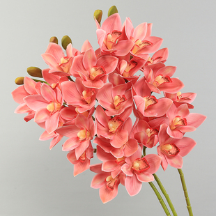 蝴蝶兰单枝大蕙兰仿真花假花家居客厅落地摆件桌面装饰花花瓶插花