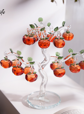 艺术琉璃柿子树摆件柿柿如意摆件