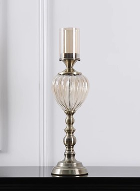 特价清仓现代极简金属烛台摆件钟表客厅玄关博古架书房桌面装饰品