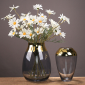 欧式 饰 创意轻奢透明玻璃花瓶家居客厅工艺品玻璃摆设样板房摆件装