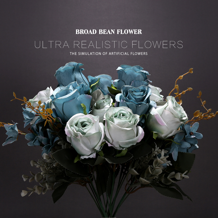 欧式复古仿真花茶苞花束花艺9头玫瑰假花客厅桌面摆件装饰绢花藤,家居饰品,仿真花/假花,淘宝优惠券,粉丝福利购,淘宝优惠卷