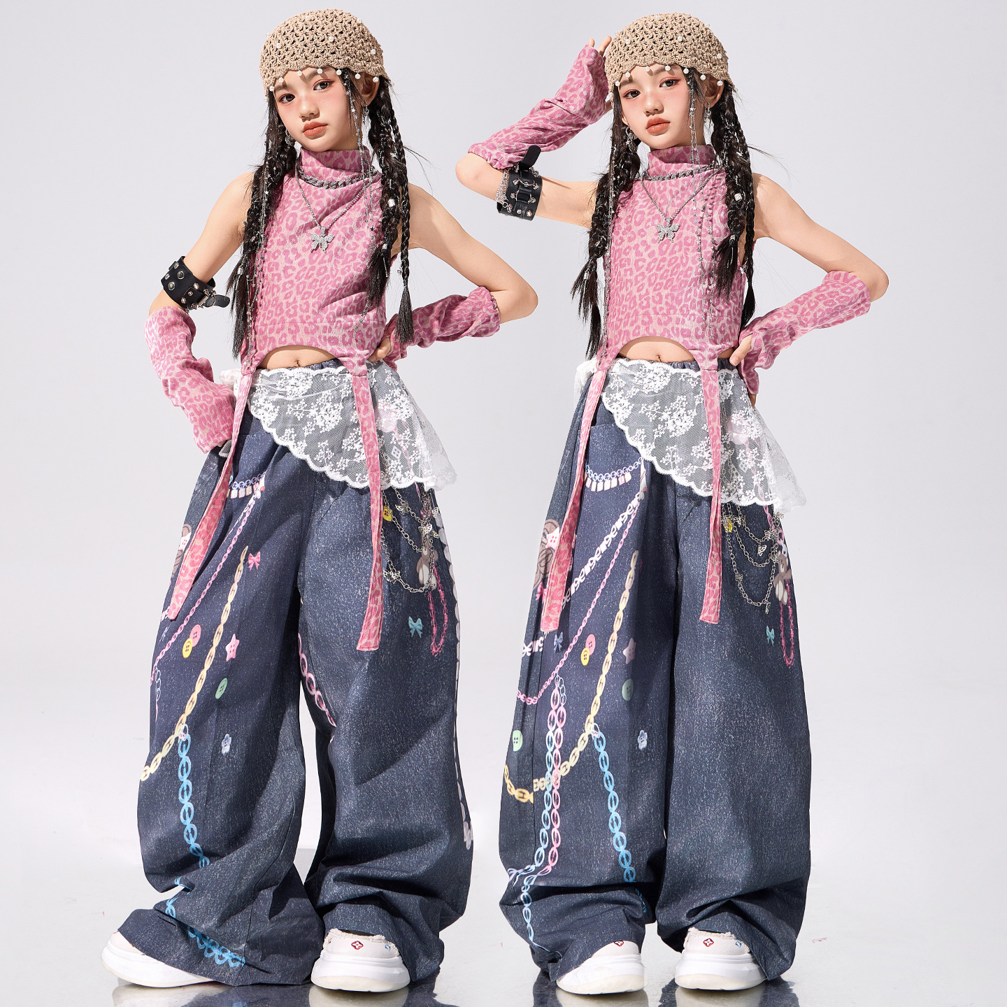 爵士舞女童服装潮酷时髦少儿jazz街舞演出服元旦表演女团酷辣走秀