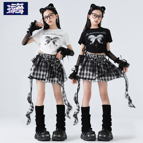 女童爵士舞服装时髦儿童jazz街舞潮服少儿女孩裙子舞台走秀演出服