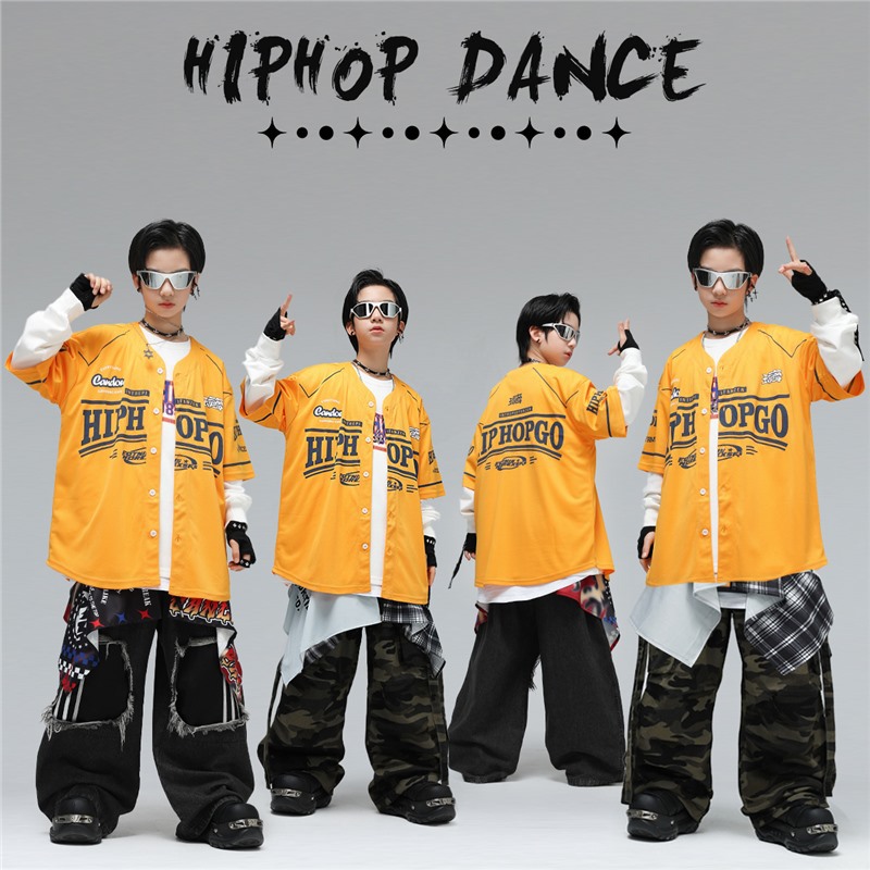 街舞儿童潮服元旦少儿hiphop表演酷帅男童套装女童爵士演出服时髦