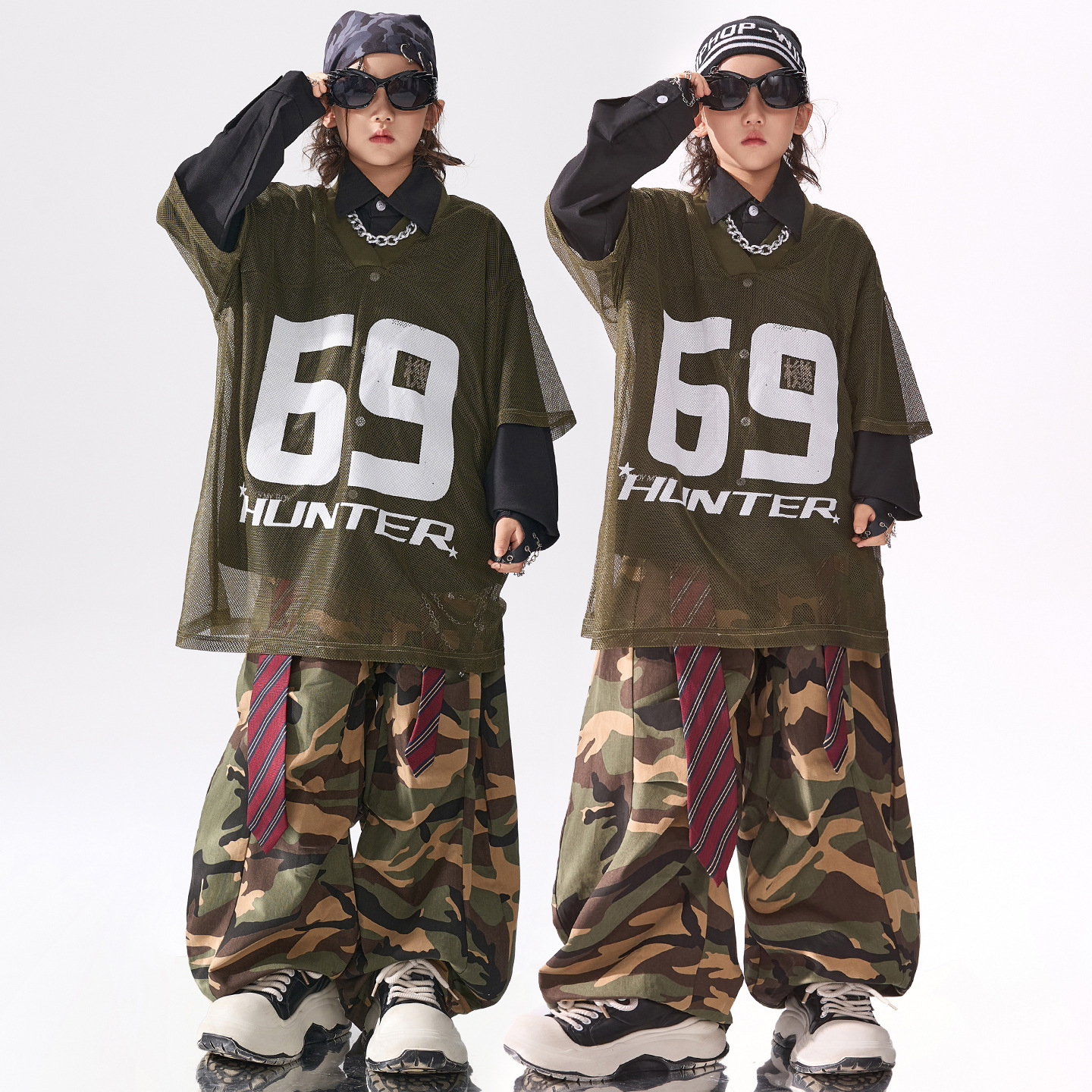 儿童街舞潮服男童hiphop嘻哈风酷帅炸街女童套装少儿架子鼓演出服