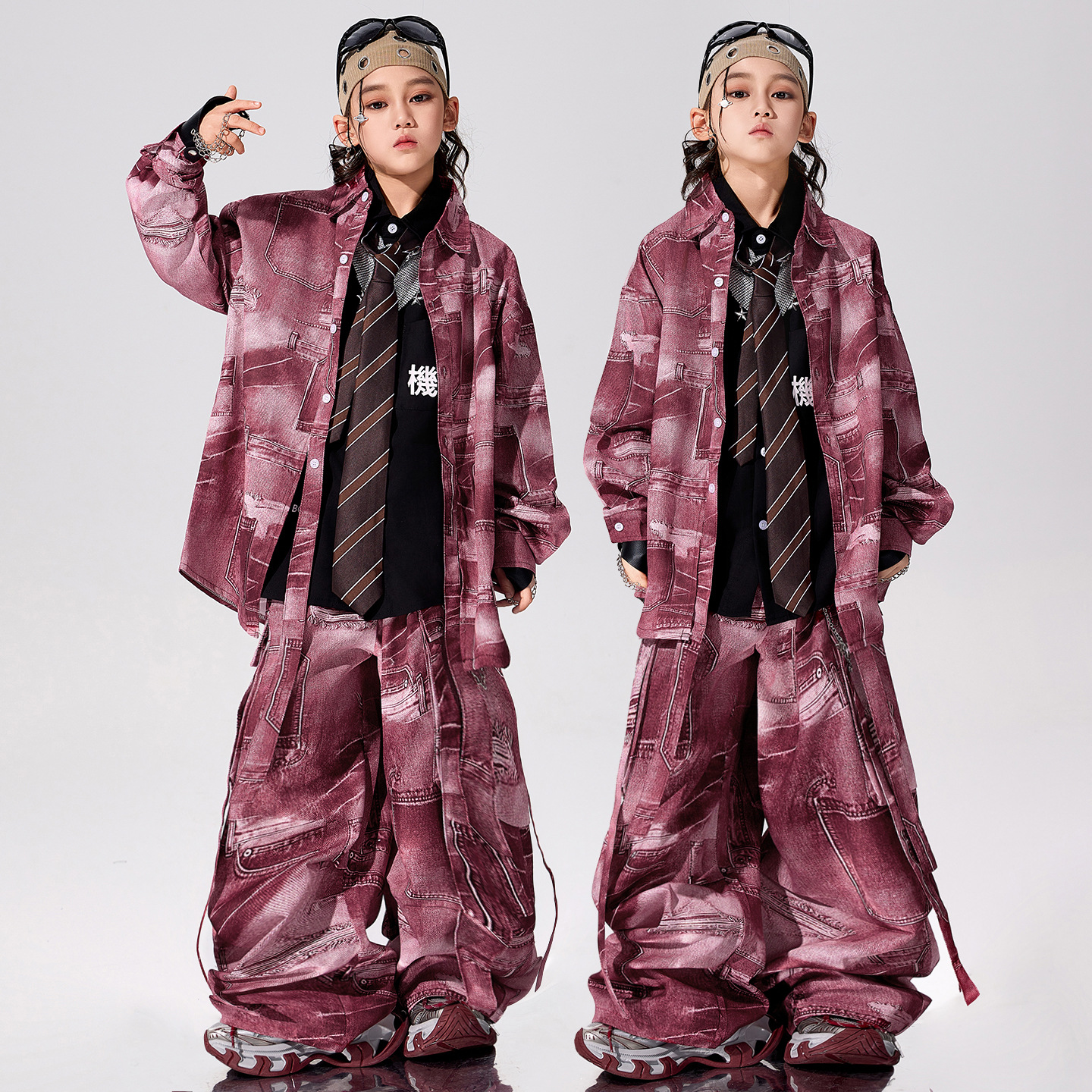 儿童街舞潮服男童嘻哈hiphop演出服少儿潮酷痞帅炸街架子鼓表演服