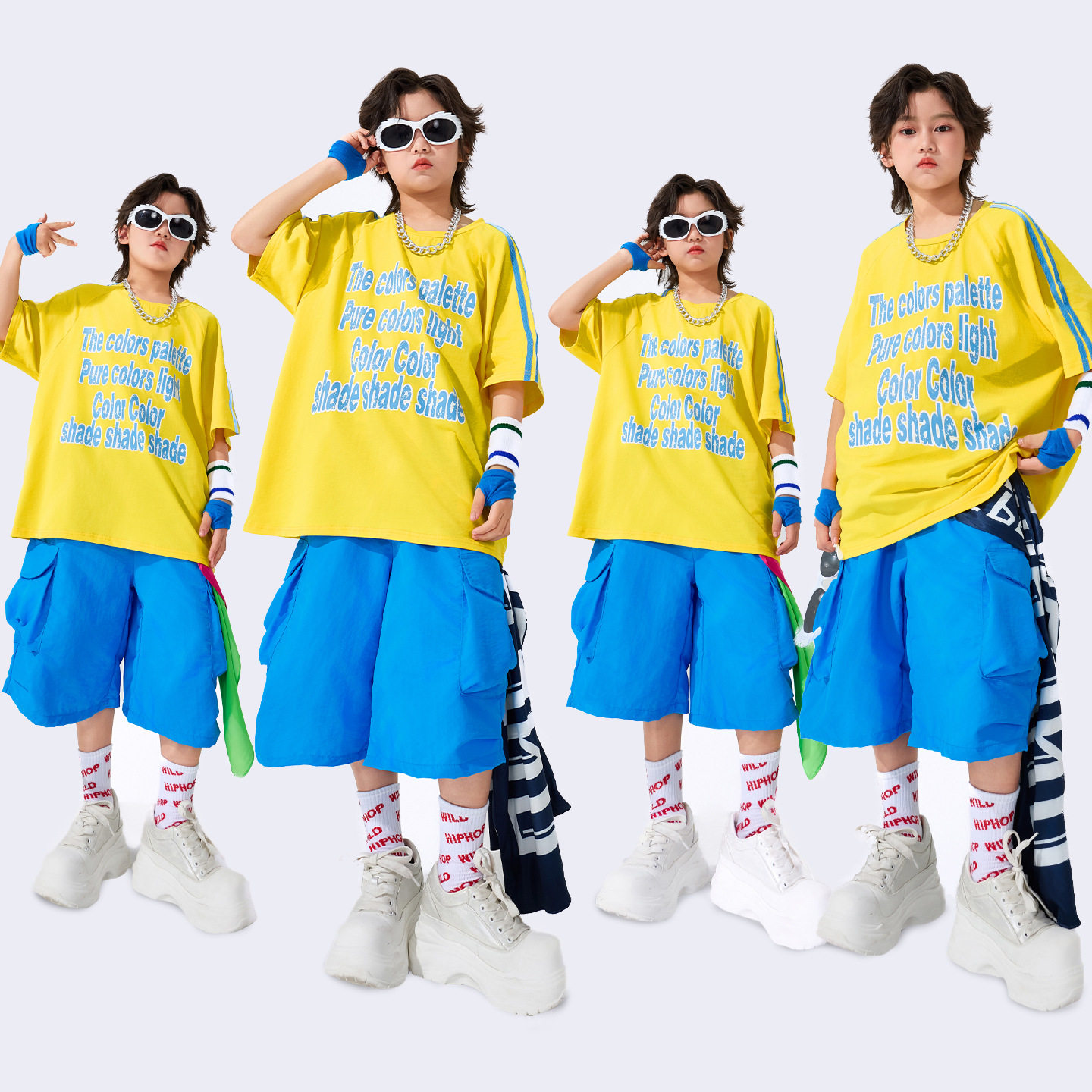 街舞儿童潮服嘻哈套装少儿hiphop潮牌童装酷帅男童架子鼓演出服装