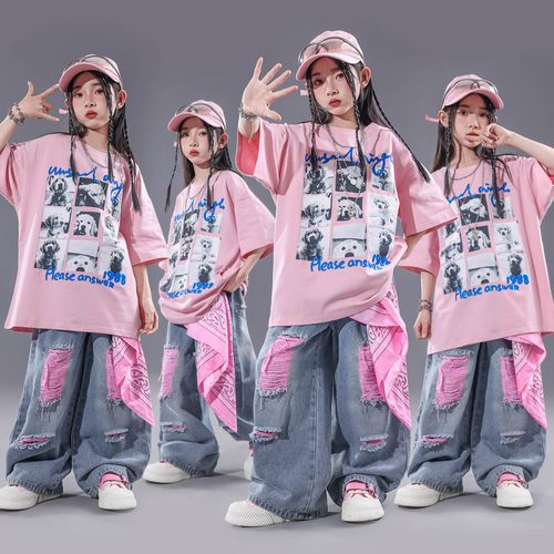六一儿童街舞演出服男童嘻哈潮服hiphop童装少儿宽松服装架子鼓酷