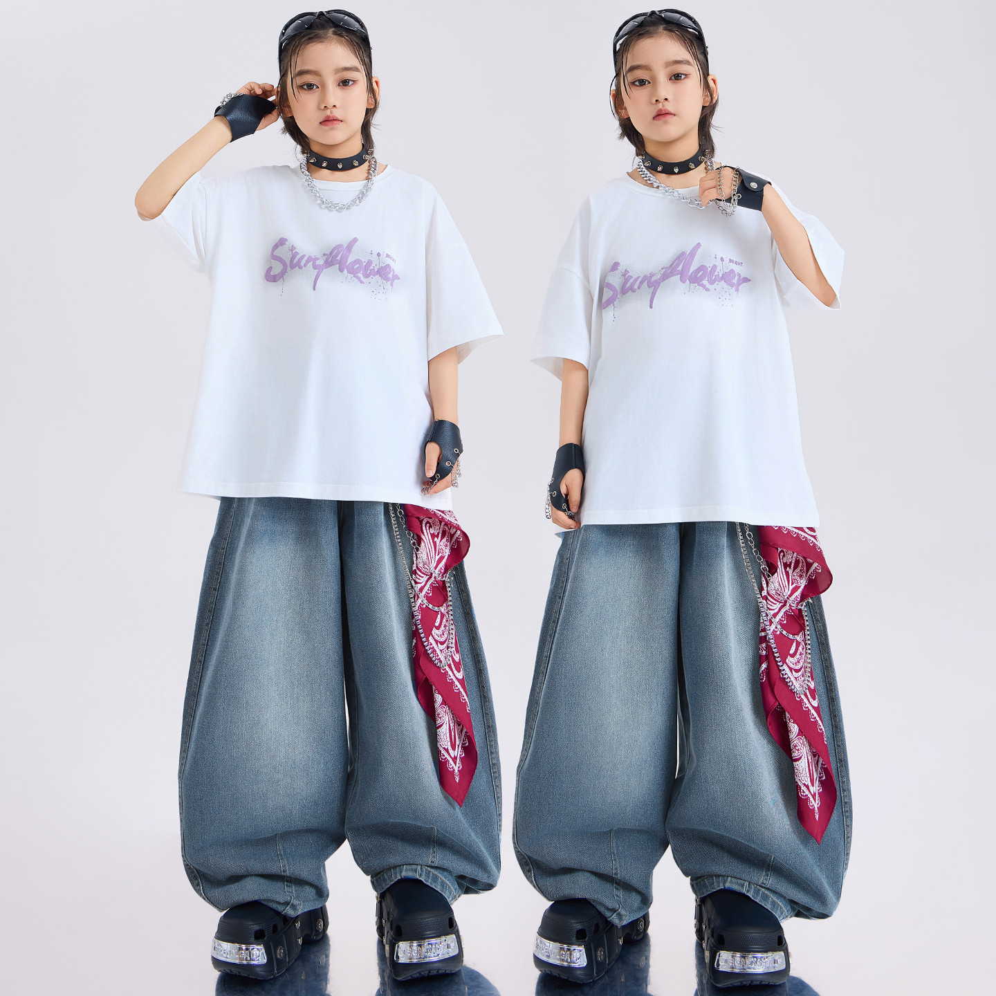 童装嘻哈街舞套装儿童潮服男童少儿hiphop宽松炸街潮牌六一演出服