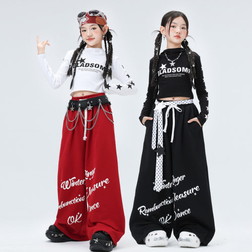 爵士舞女童服装潮酷时髦少儿街舞演出服儿童jazz跳舞穿搭女孩套装