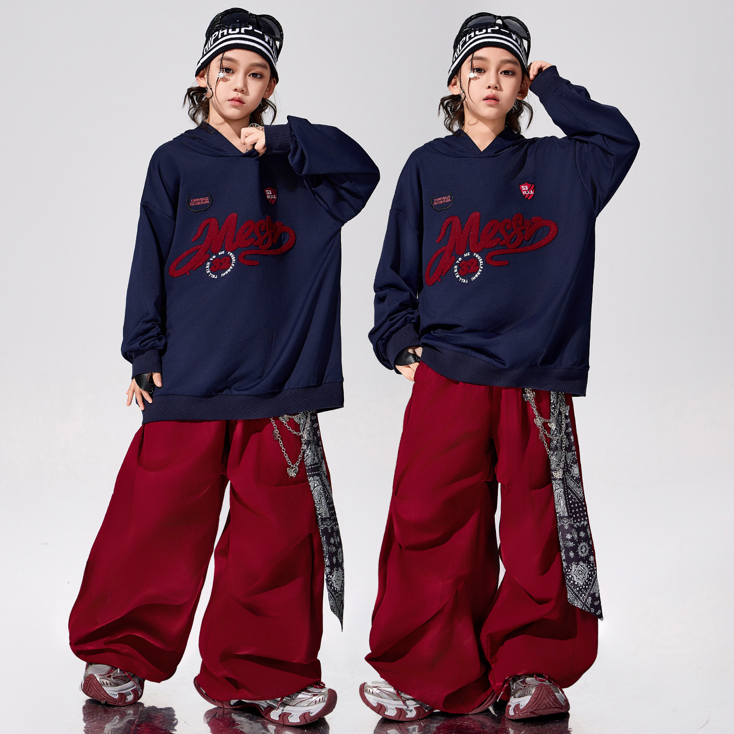 儿童街舞潮服男童嘻哈hiphop演出服少儿炸痞帅街潮酷表演服架子鼓