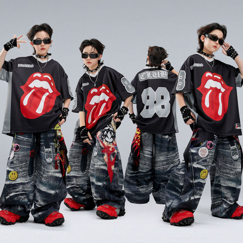 街舞儿童潮服嘻哈男女童爵士走秀表演少儿hiphop炸街演出服装时髦