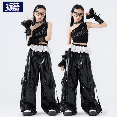 爵士舞女童服装时髦走秀街舞潮服少儿表演套装女孩舞蹈演出服炸街