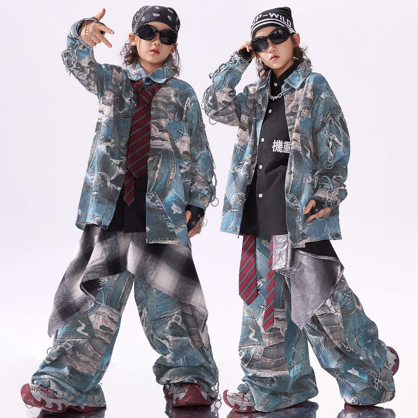 儿童街舞潮服男童hiphop嘻哈风酷帅女童炸街套装少儿架子鼓演出服