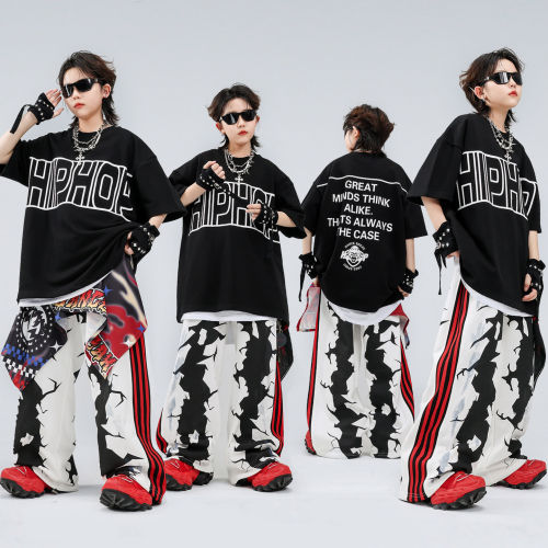 男童街舞潮装嘻哈少儿炸街舞台演出服hiphop走秀儿童表演时髦穿搭