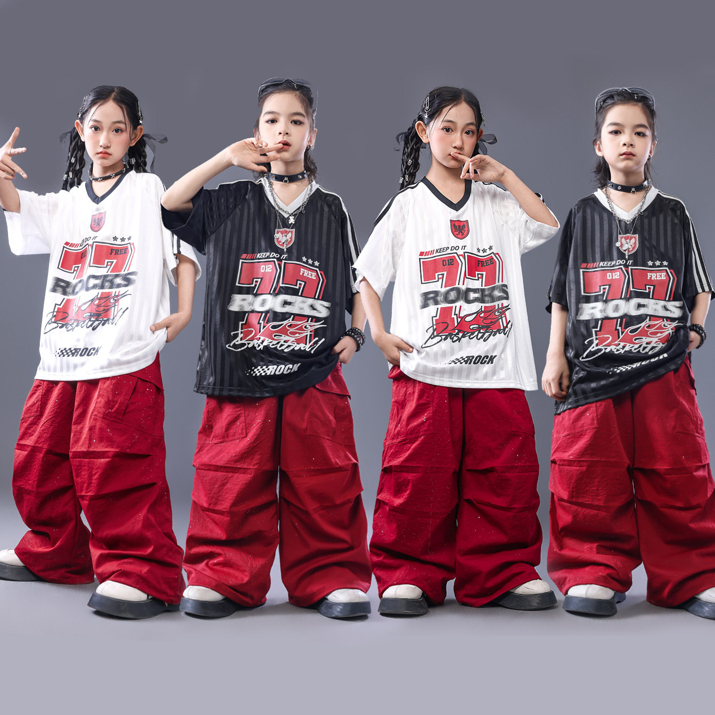 街舞儿童朝服六一演出服少儿服装hiphop童装男童嘻哈宽松潮酷套装