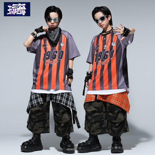街舞儿童潮服嘻哈男女童套装少儿hiphop舞蹈架子鼓表演出服装炸街