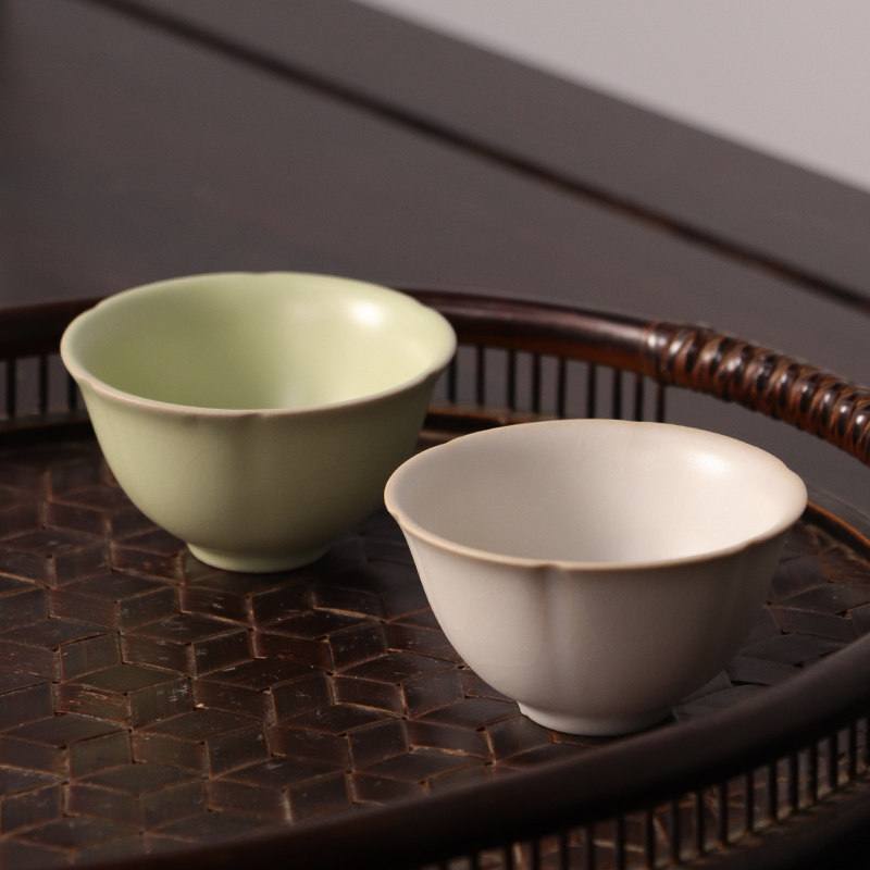 早期台湾衡连茶具 老衡连汝窑茶杯 大葵口杯 兔毫品茗杯开片杯子