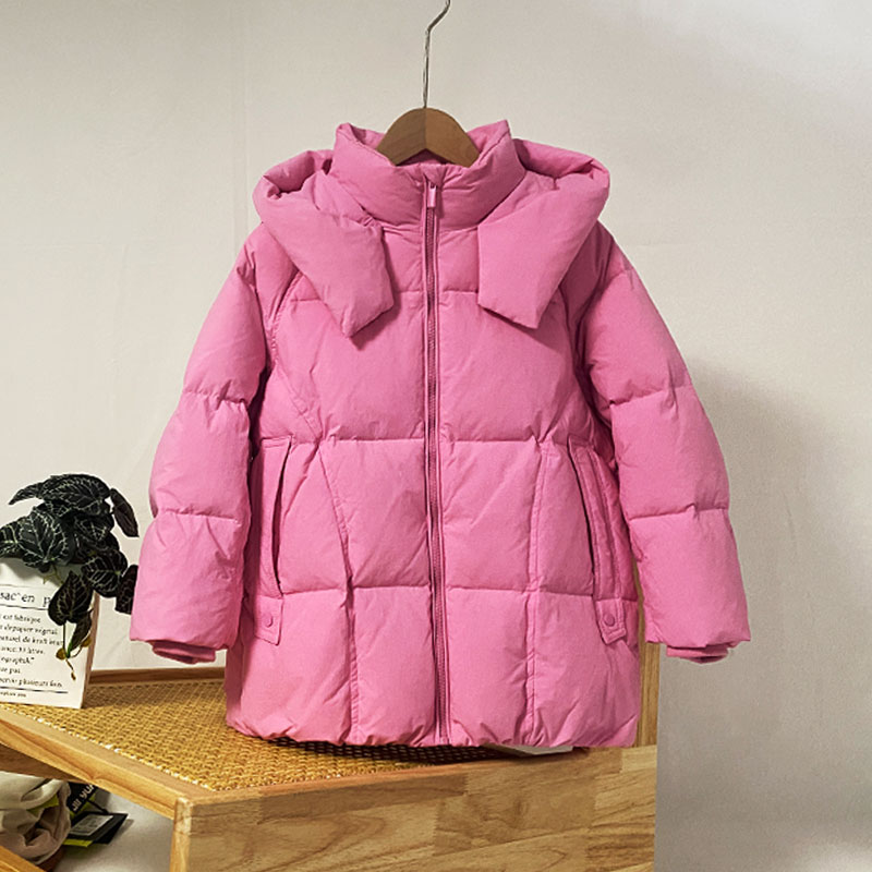 海娃娃时尚中长款中大童羽绒服