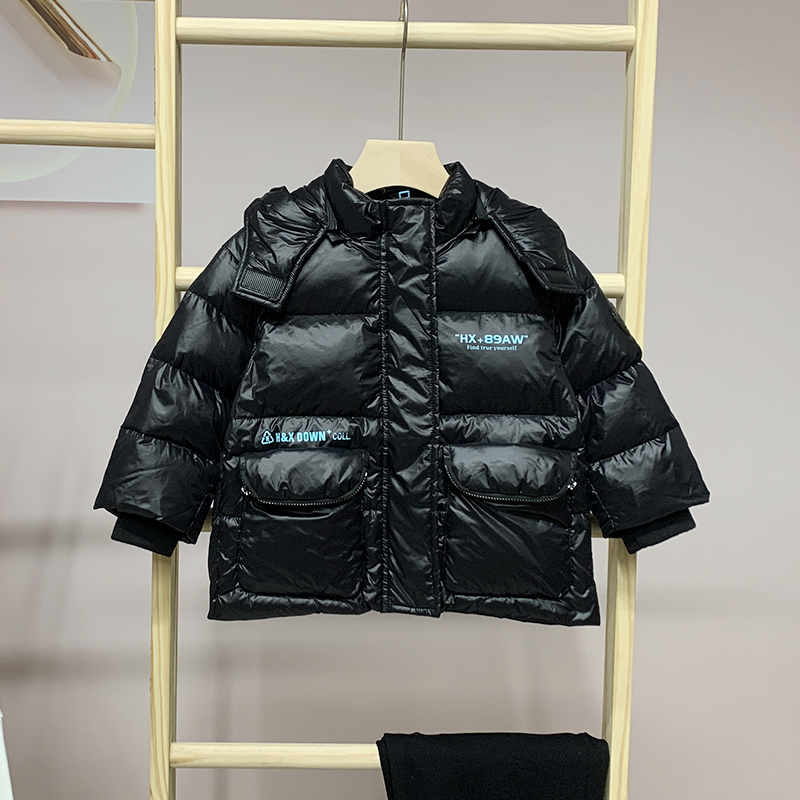 海娃娃冬季中长款男童羽绒服