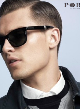 宝姿复古风板材偏光太阳镜