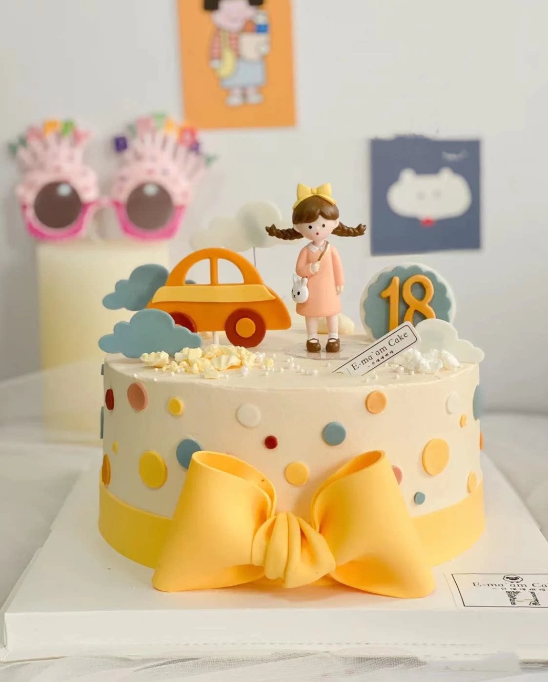 生日蛋糕装饰玩偶连衣裙扎辫子双马尾辫娜娜女生背包女孩蛋糕摆件