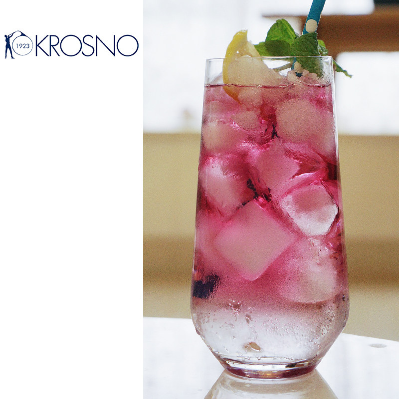 苏打水玻璃水杯无铅晶质畅饮杯krosno波兰进口莫吉托家用咖啡店杯
