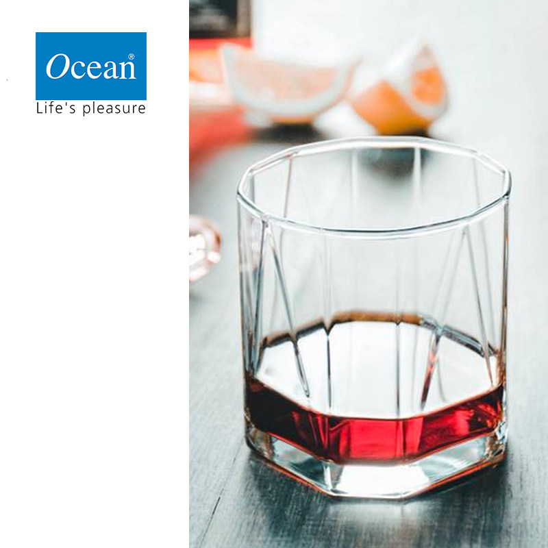 进口威士忌条纹洋酒玻璃杯家用餐吧酒吧果汁杯简约餐厅柠檬水杯
