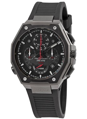 美国代购宝路华Bulova 98B358男手表Precisionist计时表石英黑色