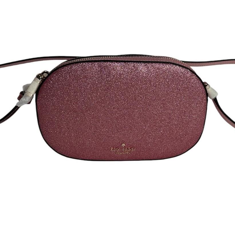Kate Spade Glimmer椭圆形小号相机包Mitten粉色闪光
