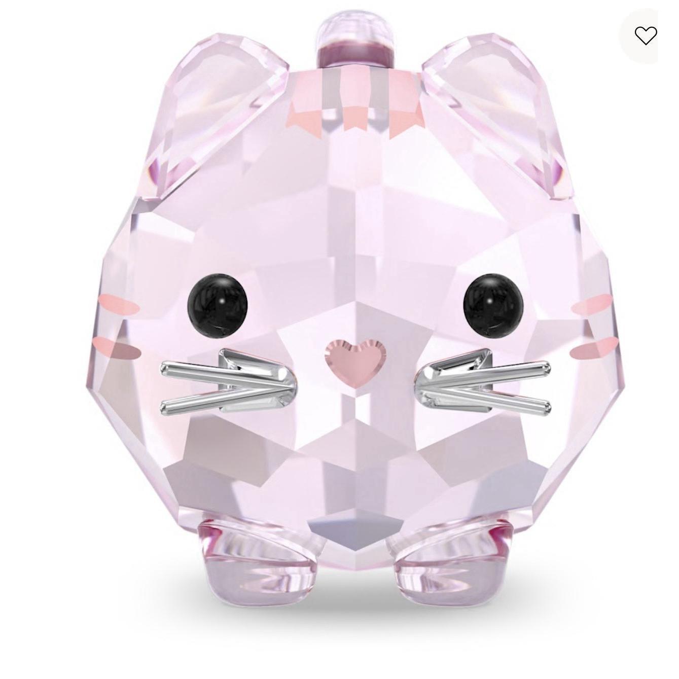 SWAROVSKI施华洛世奇Chubby猫粉色水晶雕像5658317