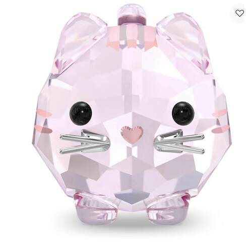 SWAROVSKI施华洛世奇Chubby猫粉色水晶雕像5658317