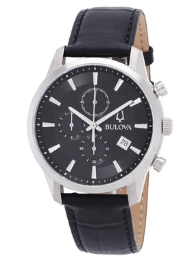 代购Bulova宝路华Sutton计时表石英黑色表盘男士手表96B403