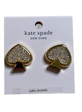 Kate Spade Everyday大透明金色立体氧化锆Studs耳环