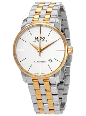美国代购美度Mido M86009761男手表Baroncelli II自动机械白色表