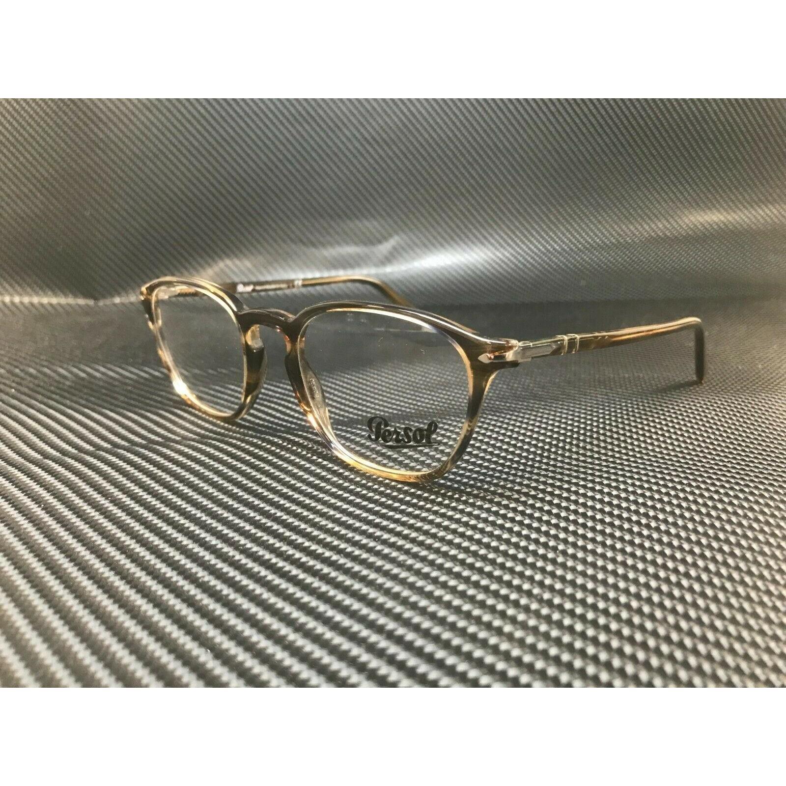 Persol PO3178V 1049条纹棕色镜片中性近视眼镜框架50 mm