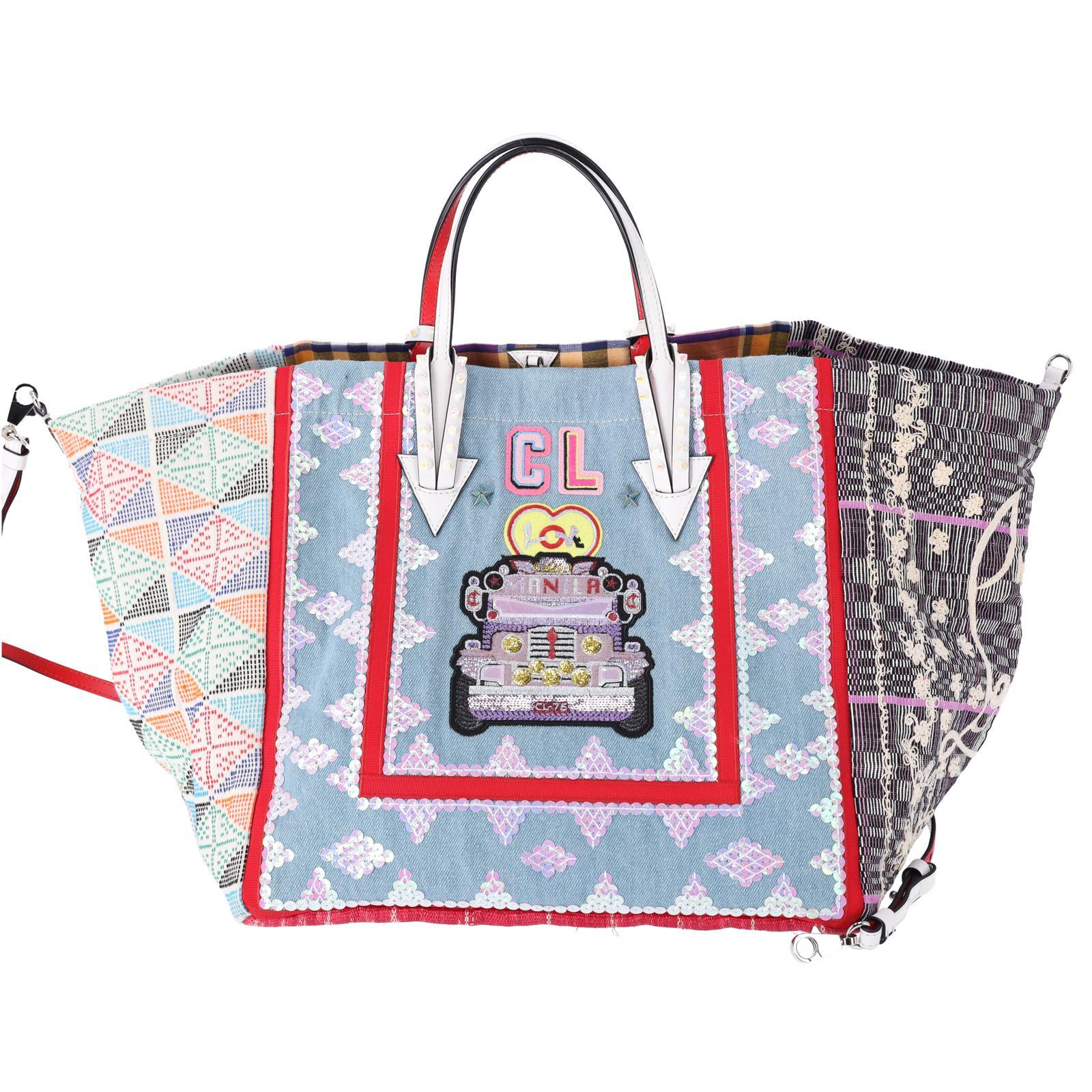 Christian Louboutin Jacquard女士包袋Manilacaba大号手提包