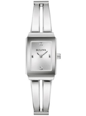 Bulova宝路华女士Quadra石英银手表18MM 96P246