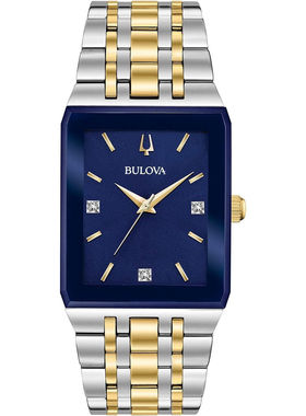 Bulova宝路华男士Quadra石英银不锈钢手表30MM 98D154