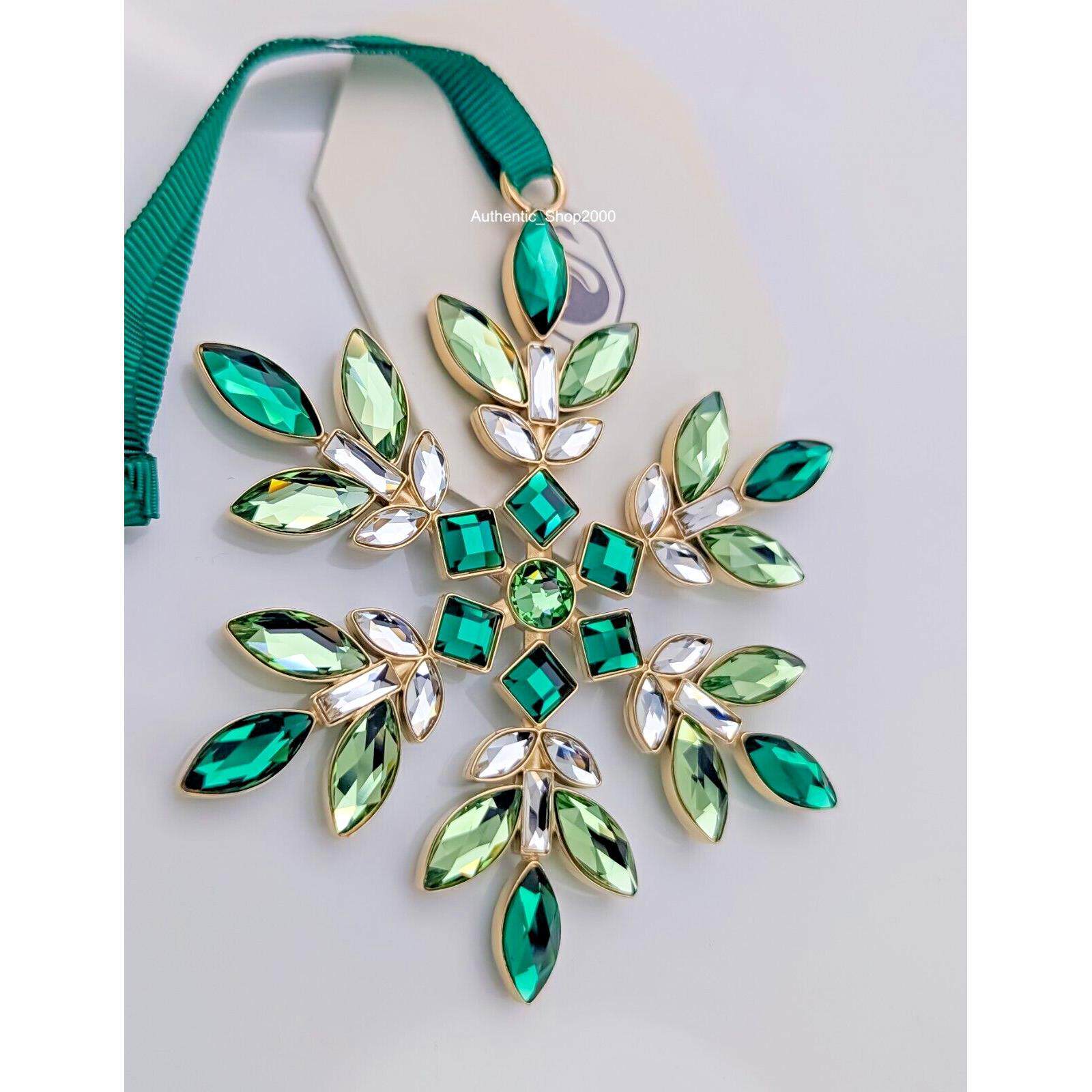施华洛世奇Swarovski Adult摆件水晶绿色100雪花Gema节日