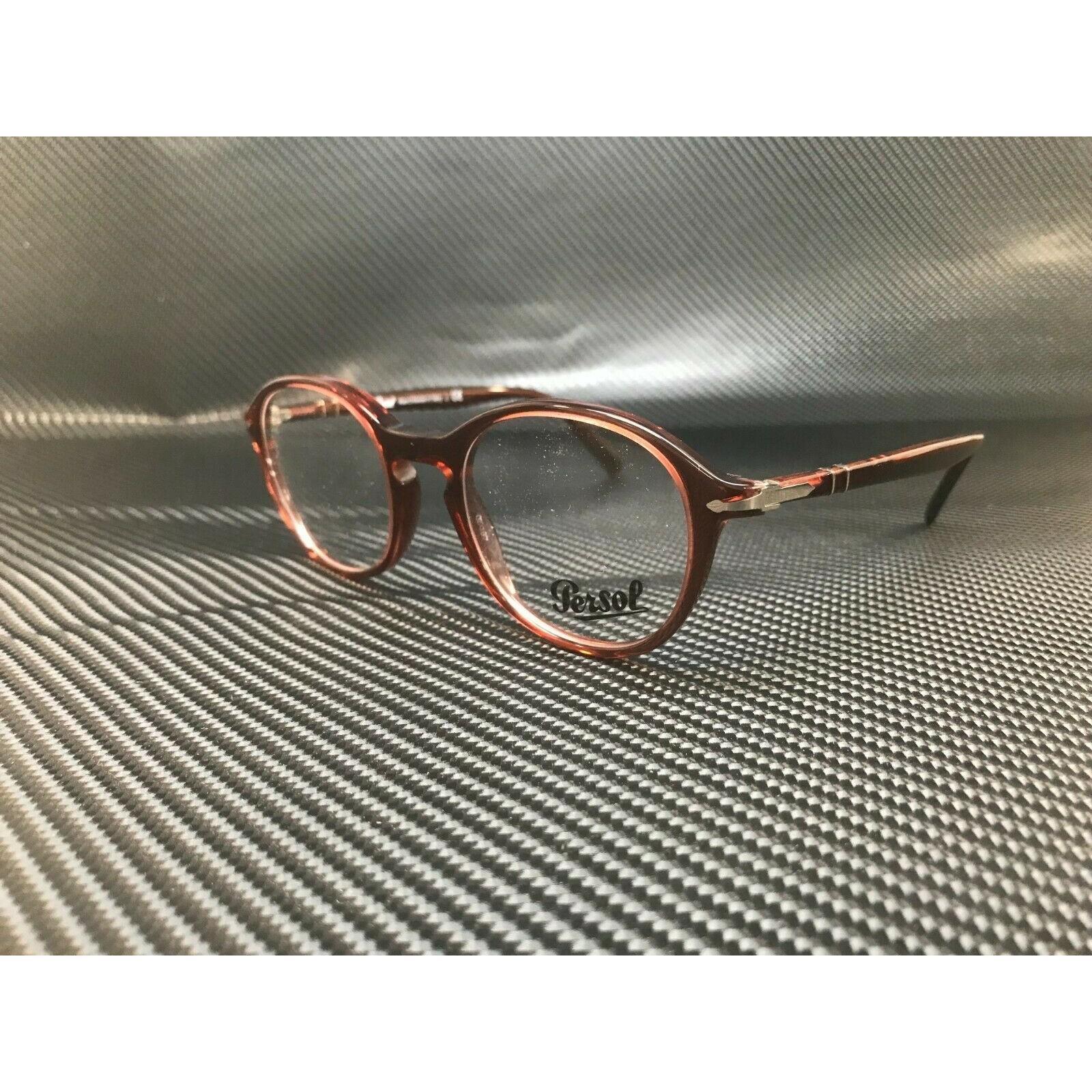 Persol PO3239V男孩眼镜架1104 Opal波尔多红圆形中性48 mm