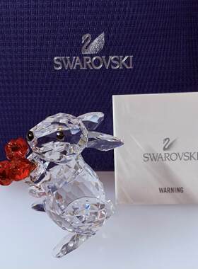 SWAROVSKI施华洛世奇兔子3红色Roses水晶雕像5063338