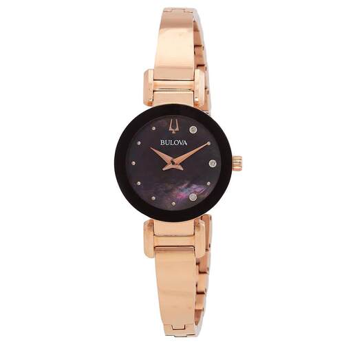 宝路华Bulova 97P163女手表Marc Anthony石英镶钻黑色表盘